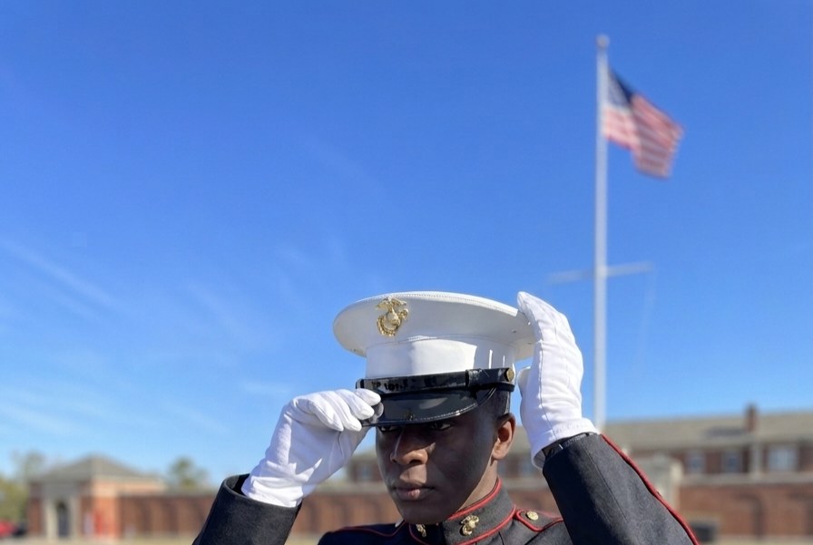 Jerry Newsom in Marine Corps dress blues