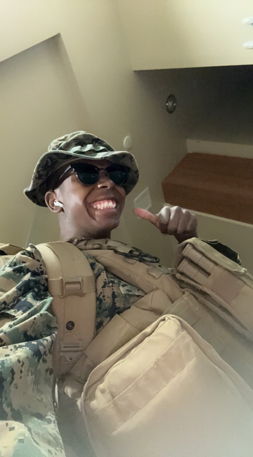 Jerry in Marine cammies with deployment gear